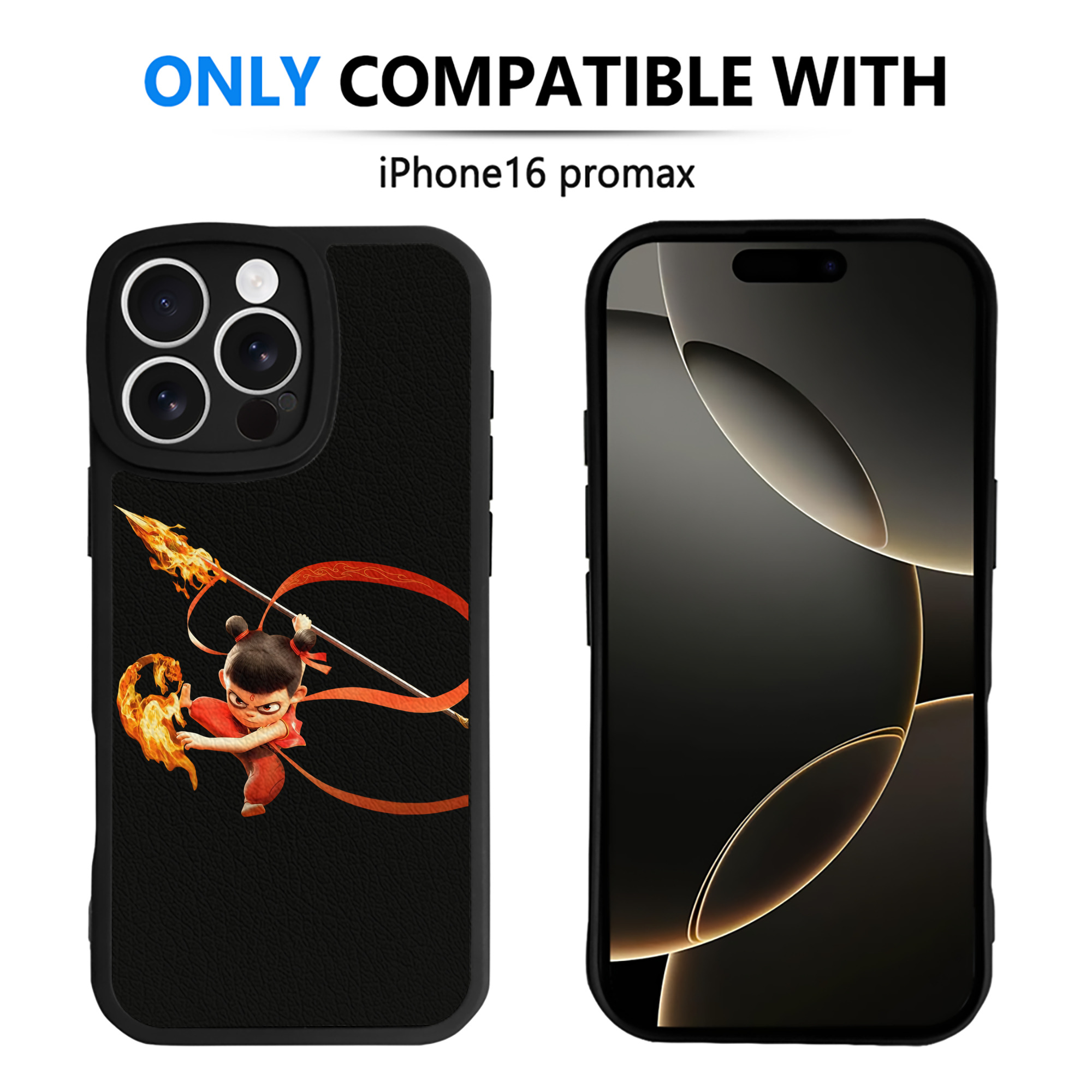 （画像用） Ne Zha 2 ナタ 魔童の大暴れ 【iPhone 16シリーズ対応】シリコンスマホケース（レザー調） 材質：シリコン